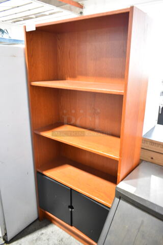 Wood Pattern Shelving Unit. 