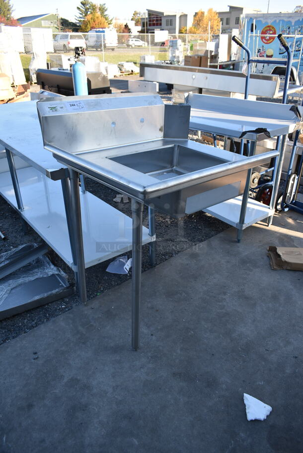 BRAND NEW SCRATCH AND DENT! Regency 600DDT36L Stainless Steel Commercial Left Side Dirty Side Dishwasher Table.  - Image 2 of 5