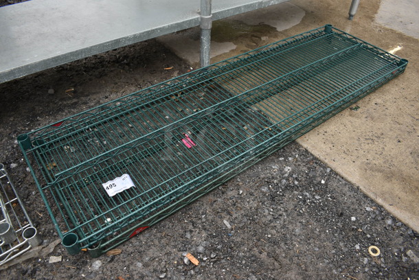 ALL ONE MONEY! Lot of 2 Metro Green Finish Finish Shelves! 60x18x1.5 - Image 1 of 2