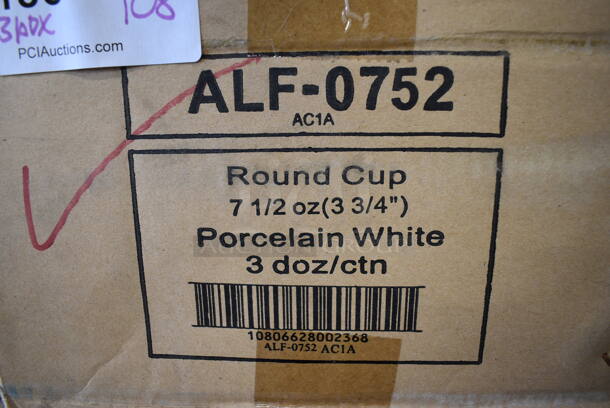 108 BRAND NEW IN BOX! Tuxton ALF-0752 White Ceramic Mugs. 5x4x3. 108 Times Your Bid! - Image 3 of 3