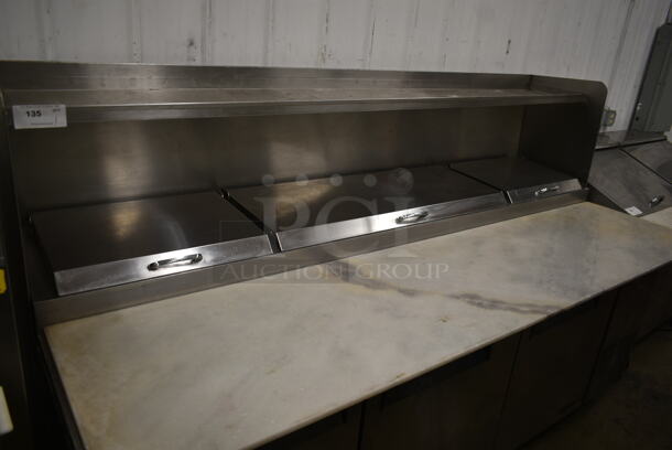 Turbo Air TPR-93SD Stainless Steel Commercial Pizza Prep Table w/ Over Shelf on Commercial Casters. 115 Volts, 1 Phase. Tested and Working! - Image 2 of 11