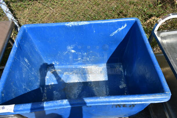 2 Items; Blue Poly Bin and Black Dolly. 42x31x32, 28x17x10. 2 Times Your Bid!  - Image 6 of 6