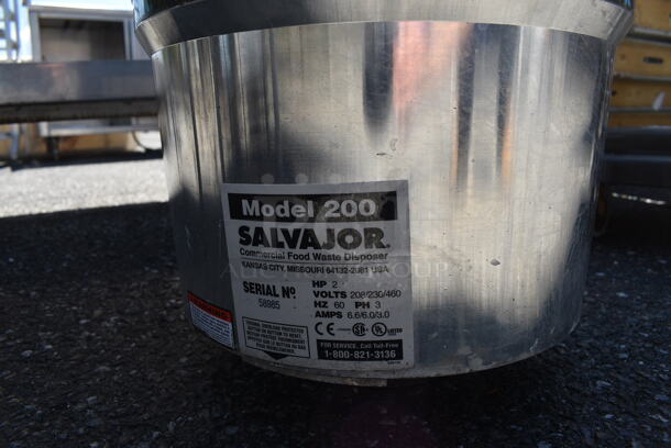 Salvajor Model 200 Stainless Steel Commercial Garbage Disposal. 208/230/480 Volts, 3 Phase.  12x14x16 - Image 3 of 4