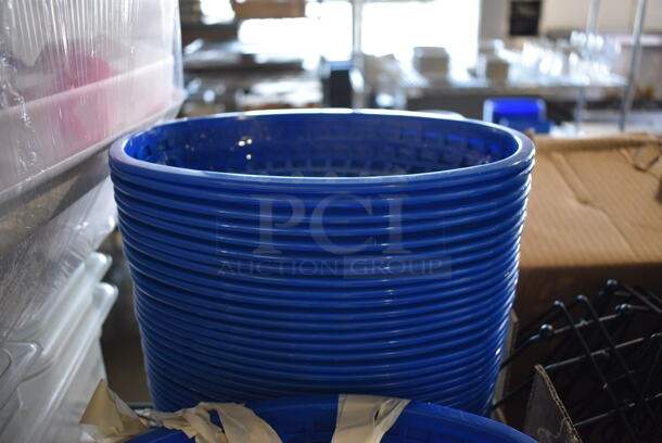 ALL ONE MONEY! Tier Lot of Various Items Including White Poly Coffee Urns, Blue Poly Food Baskets and Ceramic Dishes - Image 5 of 7
