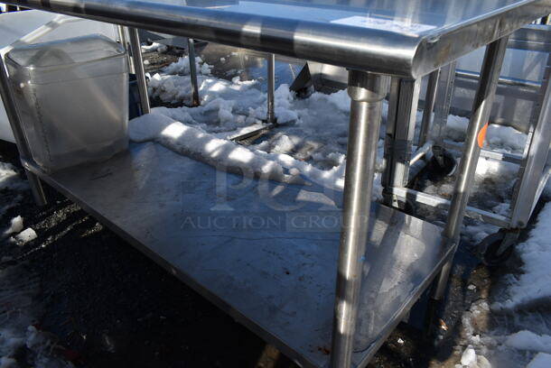 Stainless Steel Commercial Table w/ Back Splash and Under Shelf. - Image 3 of 4