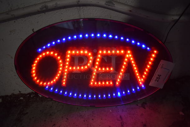 Open Light Up Sign. 21x1x13. Tested and Working!