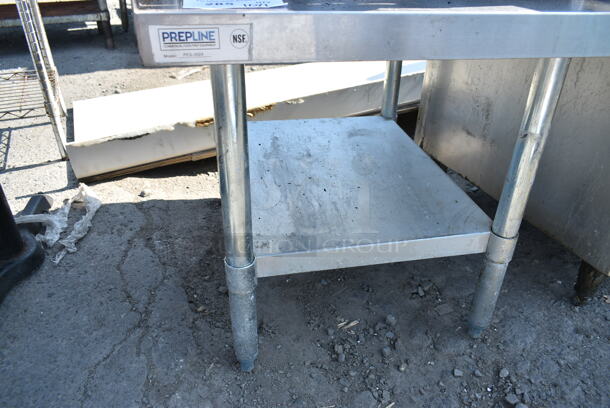 PrepLine PES-3024 Stainless Steel Equipment Stand w/ Metal Under Shelf.  - Image 3 of 5