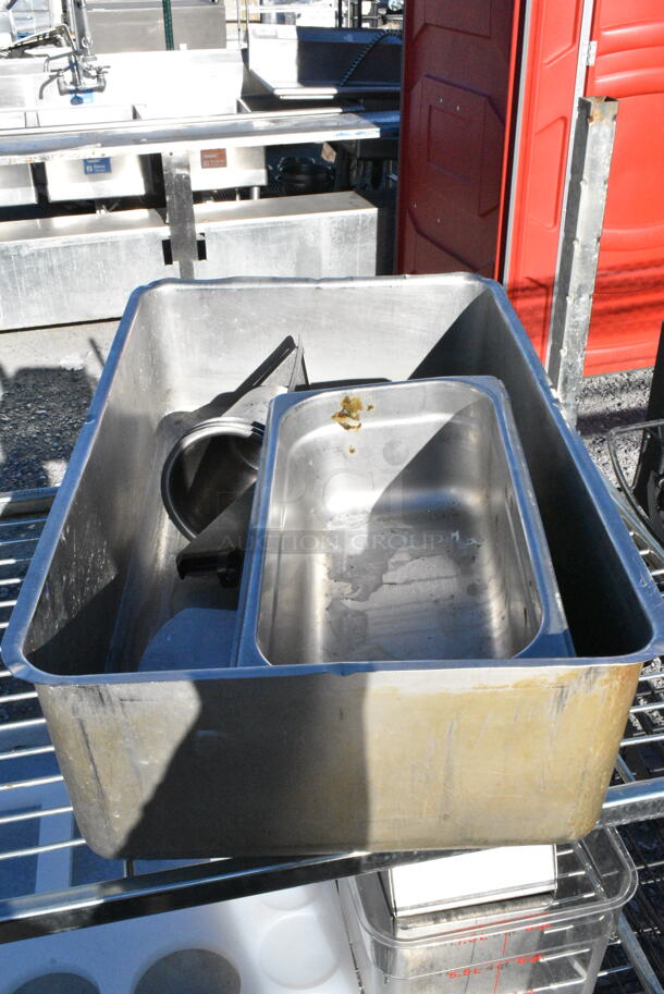 Rubbermaid Gray Poly Trash Can w/ Contents Including Metal Baking Pans.  - Image 4 of 4