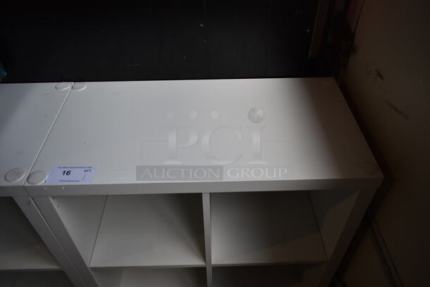 White 4 Cubby / Compartment Shelving Unit. - Image 3 of 4