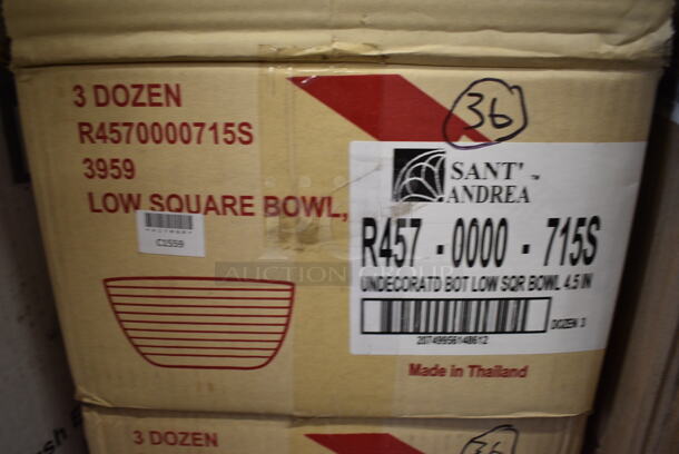 72 BRAND NEW IN BOX! Sant Andrea White Ceramic Square Bowls. 4.5x4.5x1.5. 72 Times Your Bid! - Image 3 of 3