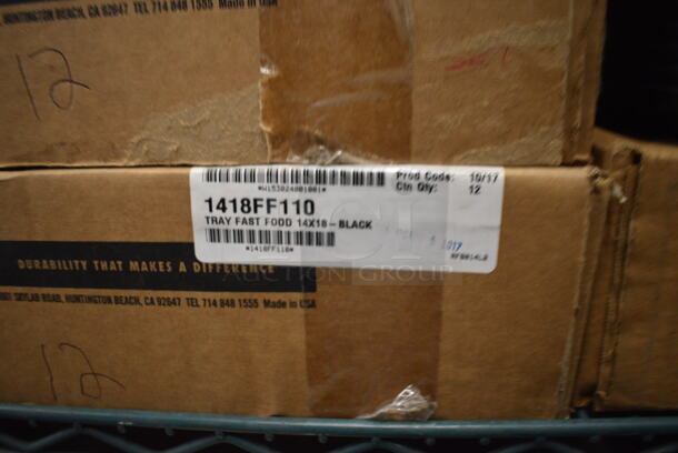 36 BRAND NEW IN BOX! Cambro Black Poly Trays. 14x18x1. 36 Times Your Bid! - Image 3 of 4