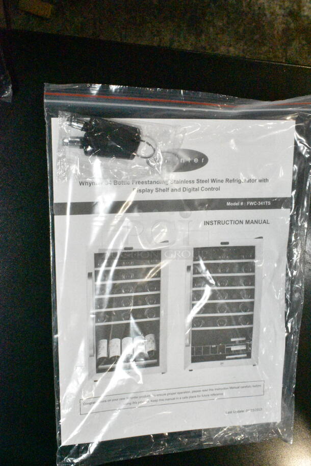 	BRAND NEW SCRATCH AND DENT! Whynter FWC-341TS Metal 34 Bottle Freestanding Wine Cooler Merchandiser w/ Display Shelf and Digital Control. 115 Volts, 1 Phase. Tested and Working! - Image 6 of 7
