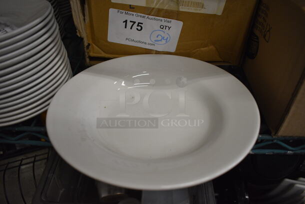 24 BRAND NEW IN BOX! White Ceramic Pasta Plates. 9x9x1.5. 24 Times Your Bid!