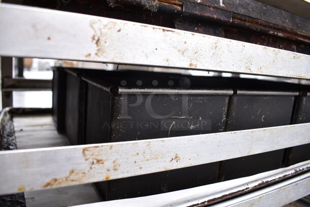 Metal Commercial Pan Transport Rack on Commercial Casters w/ 2 Metal Pans and 10 Long Pans - Image 6 of 7