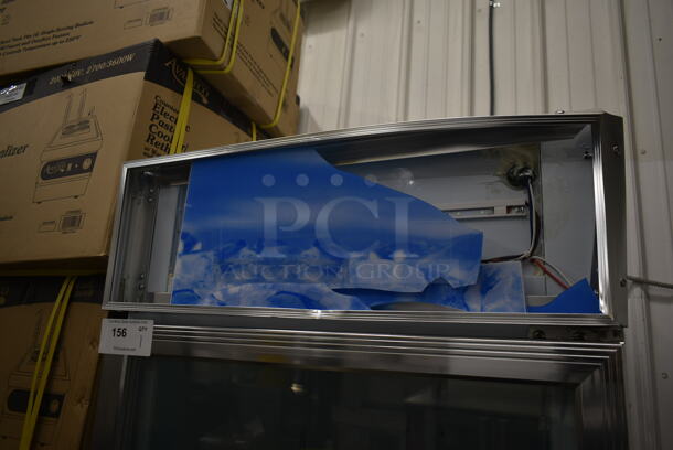 BRAND NEW SCRATCH AND DENT! 2023 Avantco 178GDC12FHCW Metal Commercial Single Door Reach In Freezer Merchandiser w/ Poly Coated Racks. 115 Volts, 1 Phase. Tested and Working! - Image 2 of 6