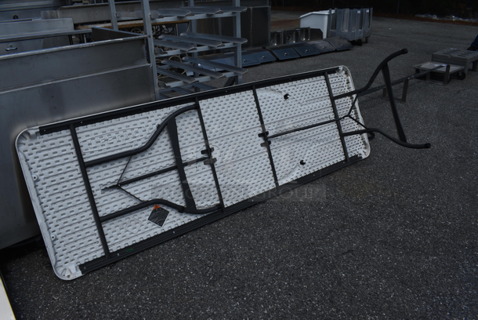 Poly Folding Table. One Leg Has Damage; See Pictures. 96x30x29