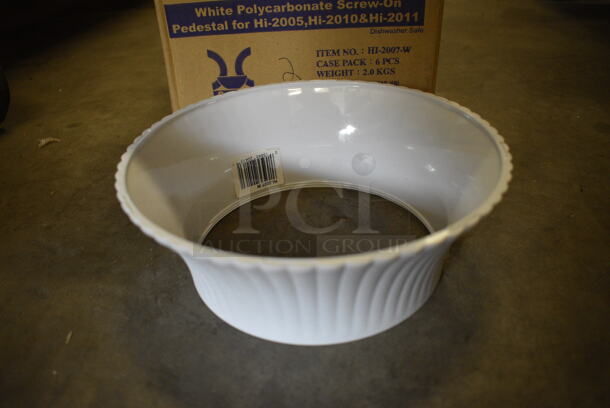 2 BRAND NEW IN BOX! White Poly Screw On Pedestal for  Hi-2005 / Hi-2010 / Hi-2011. 8.5x8.5x3. 2 Times Your Bid! - Image 1 of 3