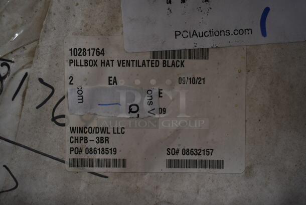 BRAND NEW! Winco CHPB-3BR Black Pillbox Hat - Image 6 of 6