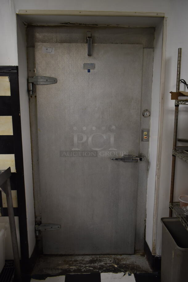 9.5'x7.5'x7.5' Walk In Unit w/ Copeland RS70C1-PRV-101 208/230 Volt, 1 Phase Compressor, Compressor and 2 Evaporator Fans. Does Not Include Contents. BUYER MUST REMOVE: This Item CANNOT Be Transported; Must Pick Up By Appointment Only. Freon Will Be Removed Before Pick Up Day. Tested and Working! (kitchen) - Image 1 of 12