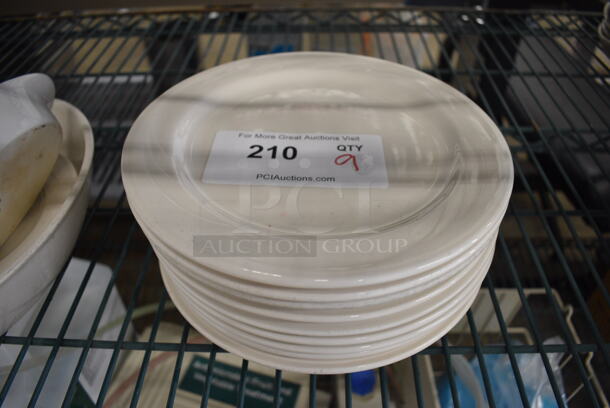 9 White Ceramic Plates. 9x9x1. 9 Times Your Bid!