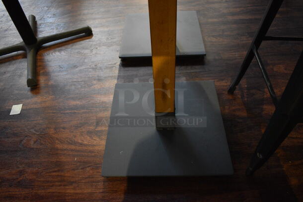 4 Wooden Tables on Metal Table Base. 24x24x29. 4 Times Your Bid! (lounge) - Image 4 of 5