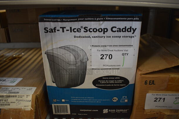 BRAND NEW IN BOX! San Jamar Blue Poly Saf-T-Ice Scoop Caddy. 10x8x11 - Image 2 of 4