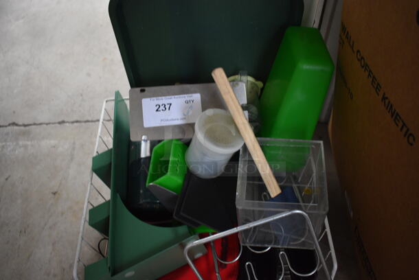 ALL ONE MONEY! Lot of Various Items Including White Sign. Tray, K Cup Rack and White Basket! - Image 2 of 3