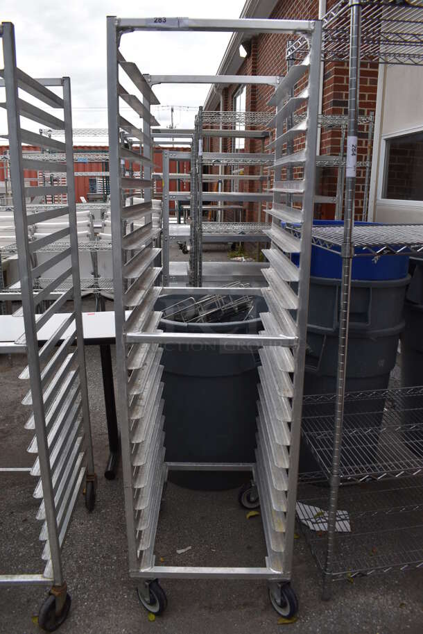 Metal Commercial Pan Transport Rack on Commercial Casters. 20.5x26x70