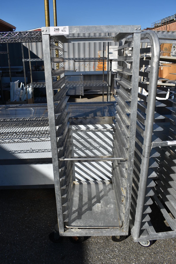 Metal Commercial Pan Transport Rack on Commercial Casters. 21.5x26x64.5