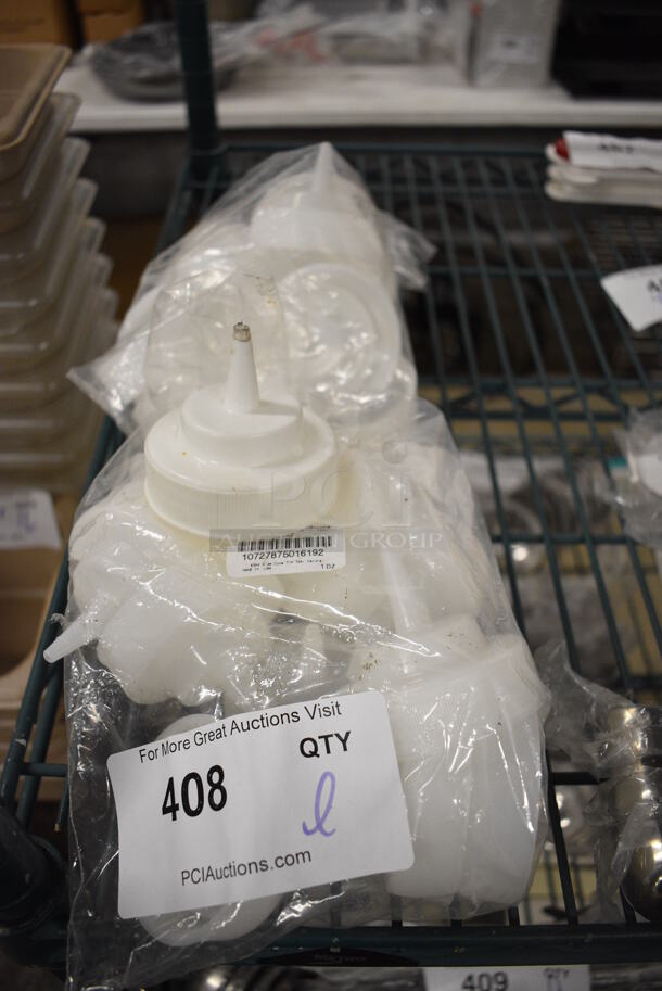 ALL ONE MONEY! Lot of White Poly Condiment Bottle Lids!  - Image 1 of 3