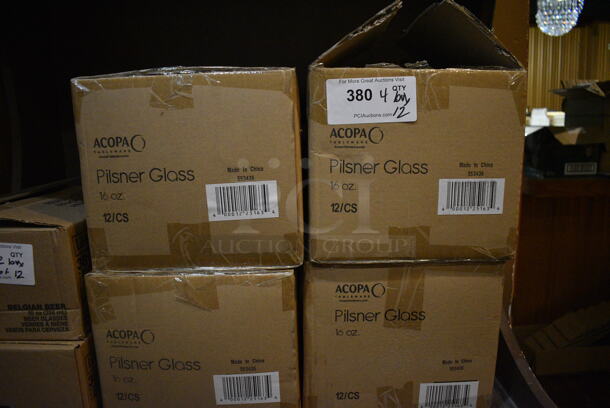 4 Boxes of 12 BRAND NEW Acopa 16 oz Pilsner Glasses. 3x3x8. 4 Times Your Bid! (glass room - off of bar area) - Image 5 of 5