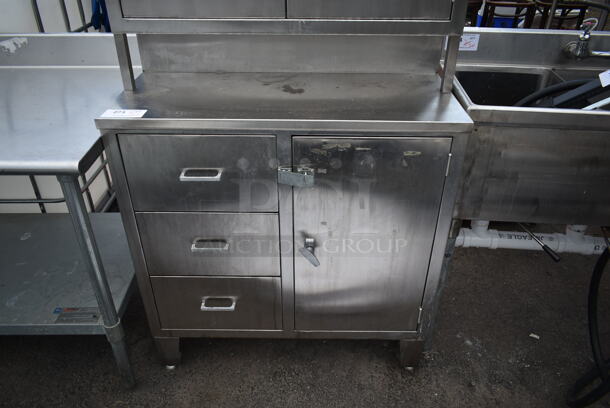 Stainless Steel Commercial Counter w/ 3 Cabinets and 3 Drawers. - Image 2 of 11