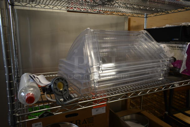 ALL ONE MONEY! Two Tier Lot of Various Items Including Poly Hot Dog Roller Dome Covers and Bar Topping Rail. - Image 3 of 4