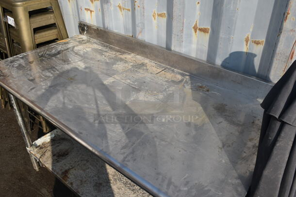 Stainless Steel Commercial Table w/ Back Splash and Metal Under Shelf. - Image 2 of 4