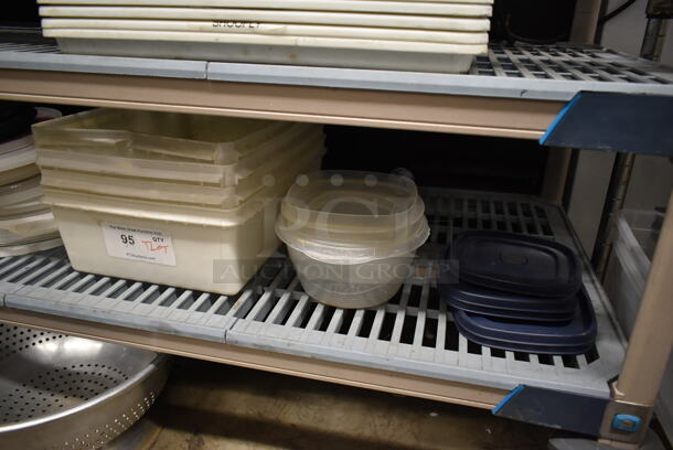 ALL ONE MONEY! Lot of Various Poly Bins and Lids. - Image 2 of 3