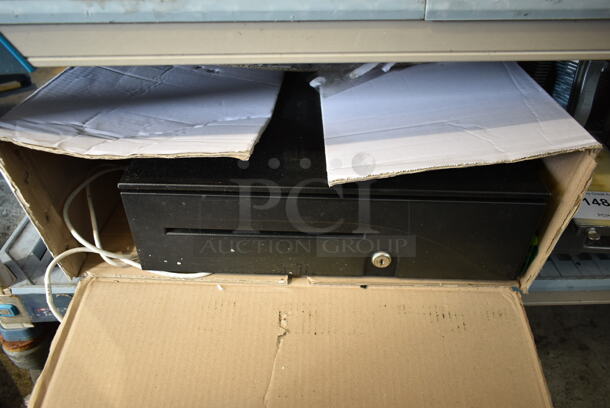 IN ORIGINAL BOX! Black Metal Cash Drawer. - Image 1 of 4