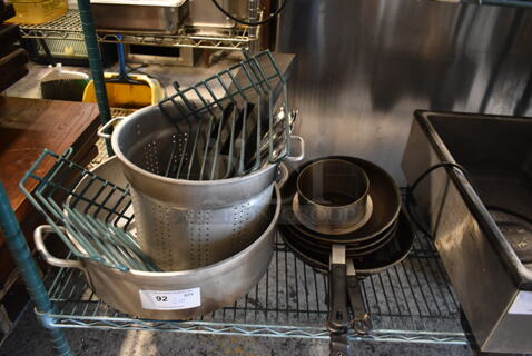 ALL ONE MONEY! Lot of Various Items Including Metal Stock Pot and Metal Skillets.