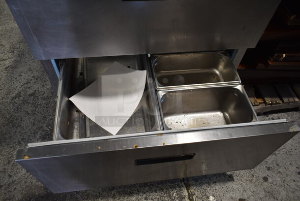 2016 Delfield D4432N-12M Stainless Steel Commercial Prep Table w/ 2 Drawers. 115 Volts, 1 Phase. Tested and Working! - Image 7 of 8