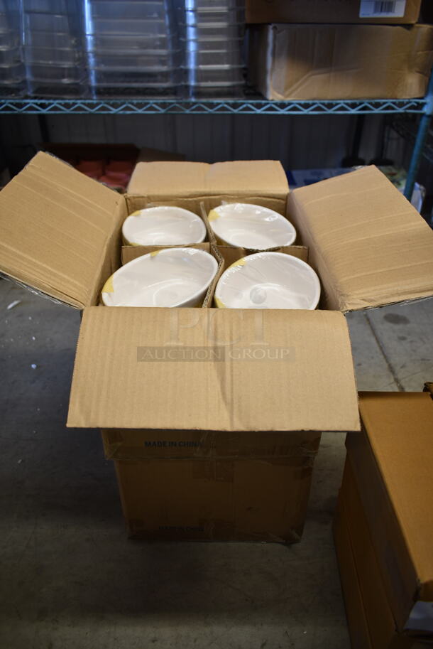 2 Boxes of 24 BRAND NEW IN BOX! White Poly Oval Bowls. 2 Times Your Bid!