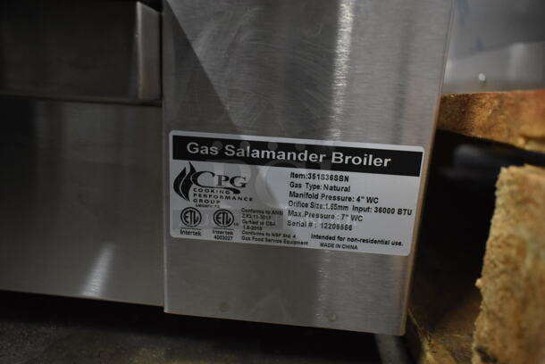 BRAND NEW SCRATCH AND DENT! Cooking Performance Group CPG 351S36SBN Stainless Steel Commercial Natural Gas Powered Cheese Melter. 36,000 BTU. - Image 7 of 11