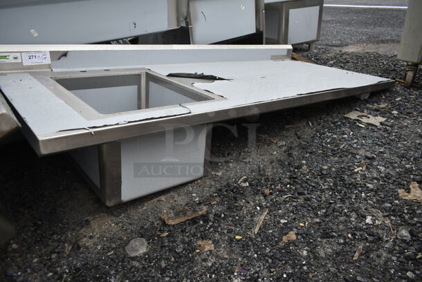 BRAND NEW SCRATCH AND DENT! Regency 600ST3072L Stainless Steel Commercial Table w/ Sink Bay. No Legs. - Image 5 of 5