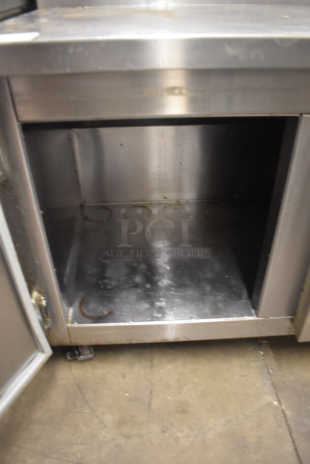 Commercial Stainless Steel Two-Door Pizza Prep Table. Tested and Working! - Image 5 of 6