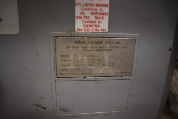 Robot Coupe R 10 Series E Commercial Stainless Steel Countertop Cutter Mixer Food Processor With 10 Quart Stainless Steel Bowl. 208-240V, 3 Phase.  - Image 5 of 5