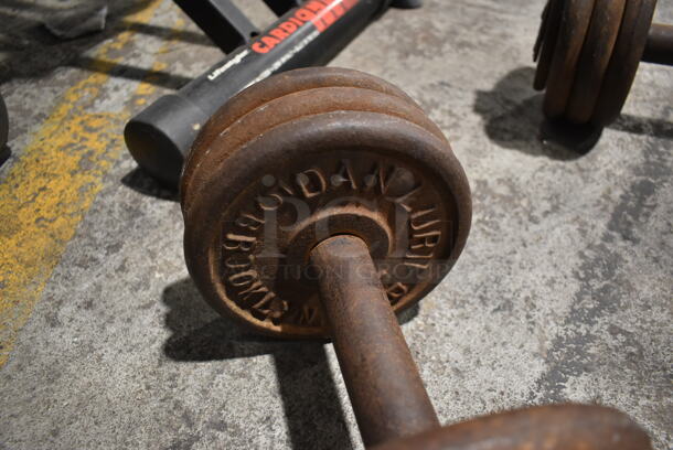 2 Metal 33 Pound Dumbbells. 2 Times Your Bid! - Image 3 of 6
