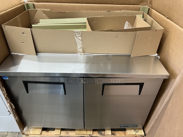 BRAND NEW IN BOX! 2021 True TUC-48-LP-HC Stainless Steel Commercial 2 Door Undercounter Cooler. 115 Volts, 1 Phase. 48x30x32