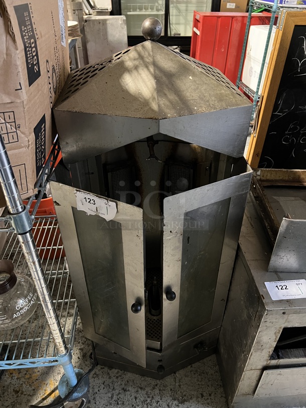 Stainless Steel Commercial Countertop Natural Gas Powered Gyro Machine. 17x19x42 - Image 1 of 6