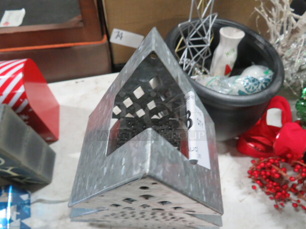 One Tin Tree Decor. - Image 2 of 2