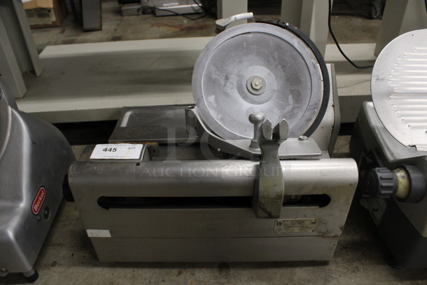 Globe Model 3975 Stainless Steel Commercial Countertop Meat Slicer. Missing Pieces. 115 Volts, 1 Phase. 24x20x20. Cannot Test Due To Missing Cord