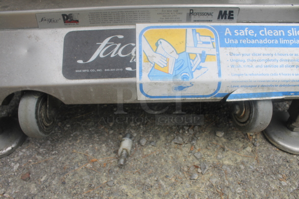 Face to Face Stainless Steel Commercial Floor Style Meat Slicer Station on Commercial Casters. - Image 5 of 5