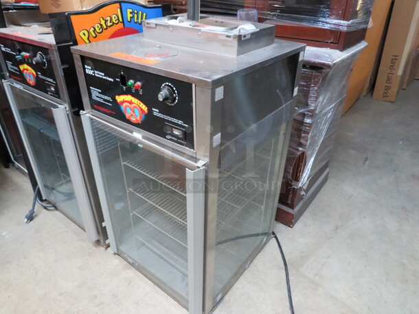 One Hatco Soft Pretzel Display Warmer With 4 Racks. Model# 850C. 1440 Watt. 120 Volt. 18.5X18.5X32.  - Image 3 of 4